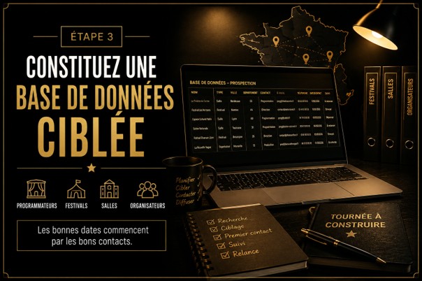 Base de données de programmateurs et organisateurs pour trouver des dates de spectacle et de concert