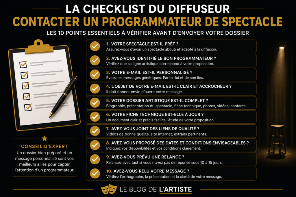 IChecklist avant l'envoi d'un dossier artistique