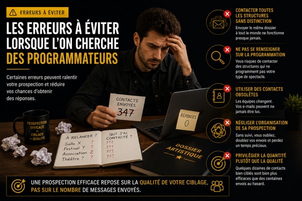 Les principales erreurs à éviter lors de la recherche de programmateurs de spectacle