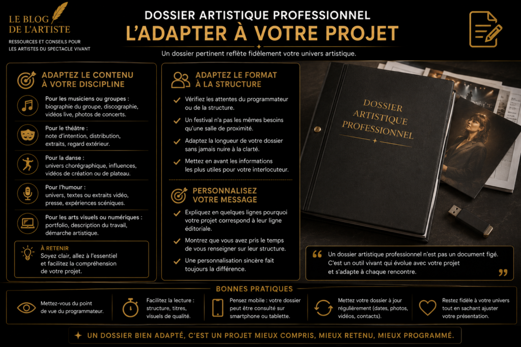 Adapter un dossier artistique professionnel à son projet
