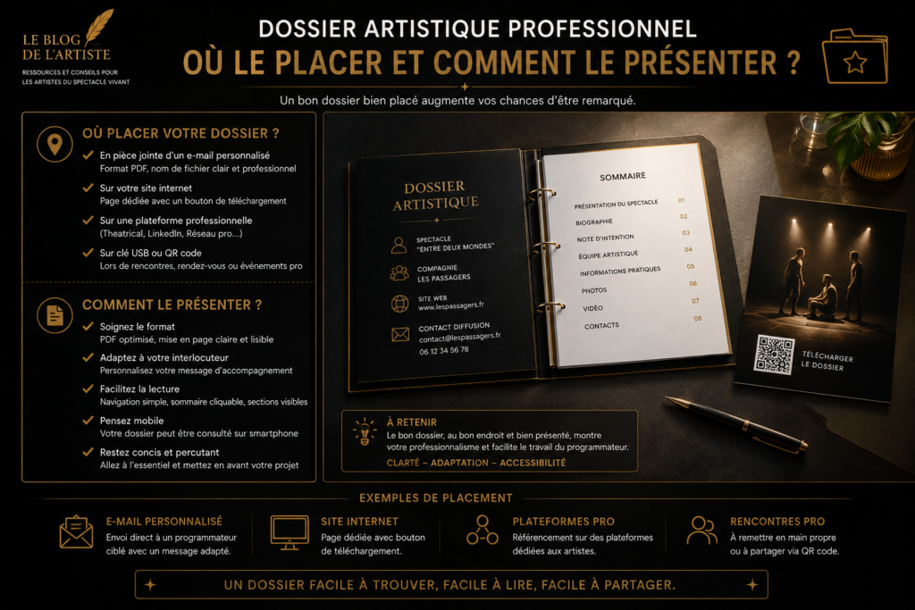 Dossier artistique professionnel : comment le présenter à un programmateur
