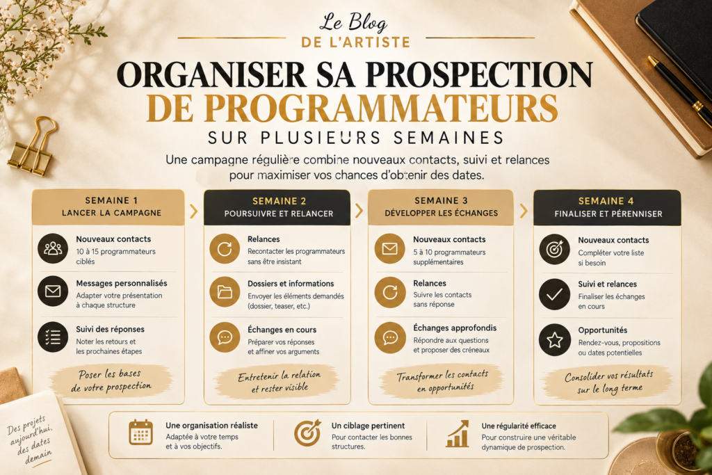 Organisation d'une campagne de prospection de programmateurs sur plusieurs semaines