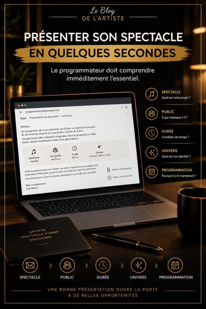 Présenter son spectacle à un programmateur en quelques secondes