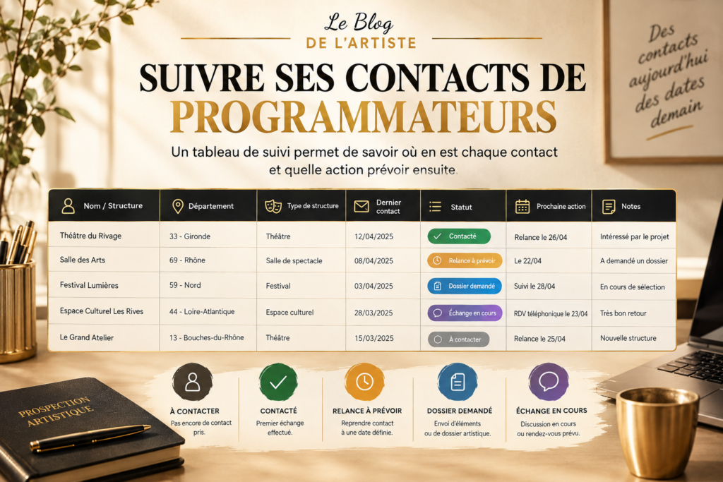 Tableau de suivi des contacts de programmateurs