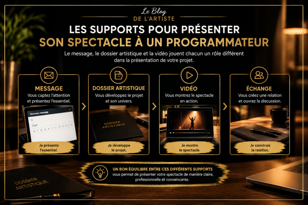 Les différents supports utilisés pour présenter un spectacle